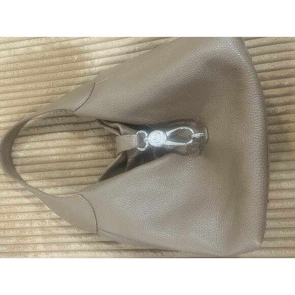 Dooney & Bourke Caramel Leather Pebble Grain Small Logo Lock Sac Hobo Bag - Picture 9 of 16